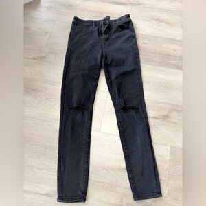 American Eagle Outfitters Black Distressed Skinny Jeans